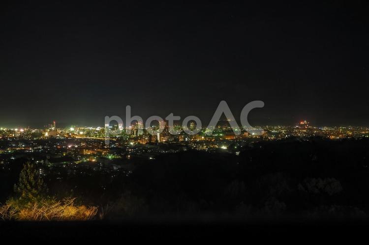 街の夜景（岡山市） 夜景,あかり,街の写真素材