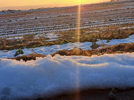 冬の農村１ 雪,自然,冬の写真素材