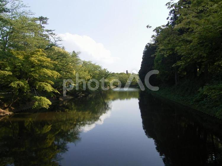 弘前城のお堀 弘前城,風景,お堀の写真素材