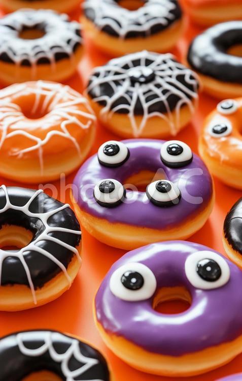 お菓子ハロウィンスイーツ お菓子,食べ物,ドーナッツの写真素材