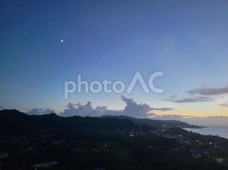 【夕日】海の見える景色(房総)f 房総,房総半島,館山の写真素材
