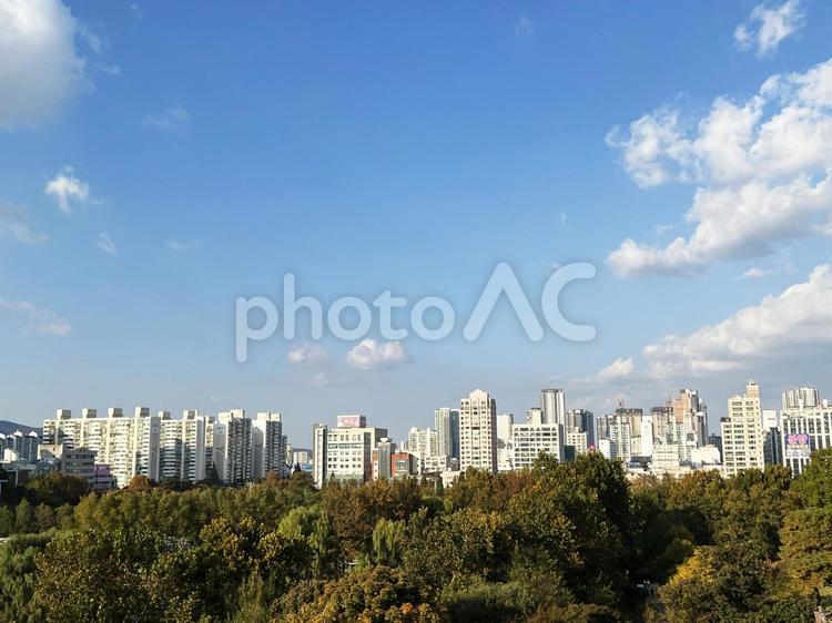 韓国風景 ソウル街並み,韓国,風景の写真素材