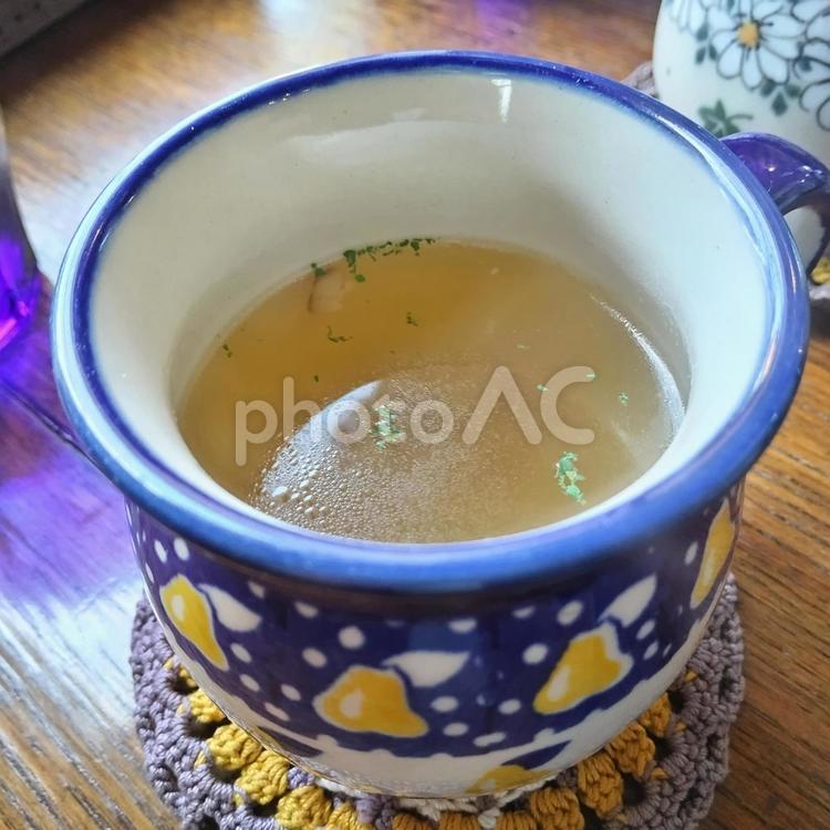 コンソメのスープ～タマネとベーコン② コンソメスープ,熱々,マグカップの写真素材