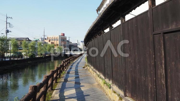 栃木市・巴波川のレトロな散歩道（栃木県） 栃木市,巴波川,栃木県の写真素材