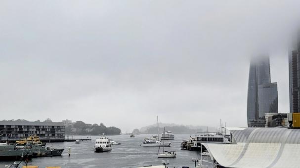 悪天候のダーリングハーバー 悪天候のダーリングハーバー ダーリングハーバー,雨,悪天候の写真素材