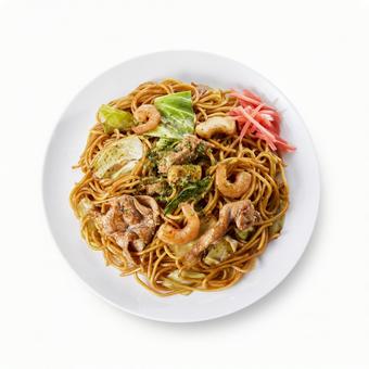 焼きそば 真俯瞰 焼きそば 真俯瞰 焼きそば,真俯瞰,焼くの写真素材