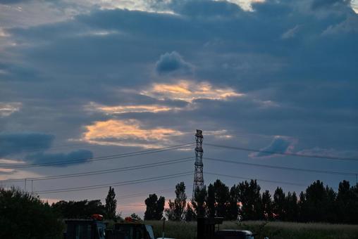 夕焼け 2025/7/17 夕焼け,夕暮れ,夕方の写真素材
