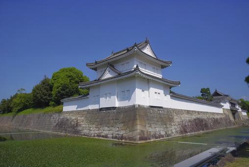 世界遺産 二条城の隅櫓とお堀 二条城,隅櫓,櫓の写真素材