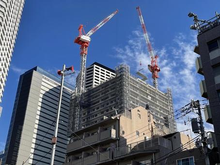 西新宿2023:ビル建設現場 西新宿2023:ビル建設現場 建設,建築,工事の写真素材