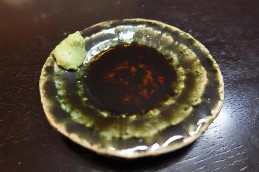 Sashimi soy sauce and wasabi, JPG Sashimi soy sauce and wasabi, JPG