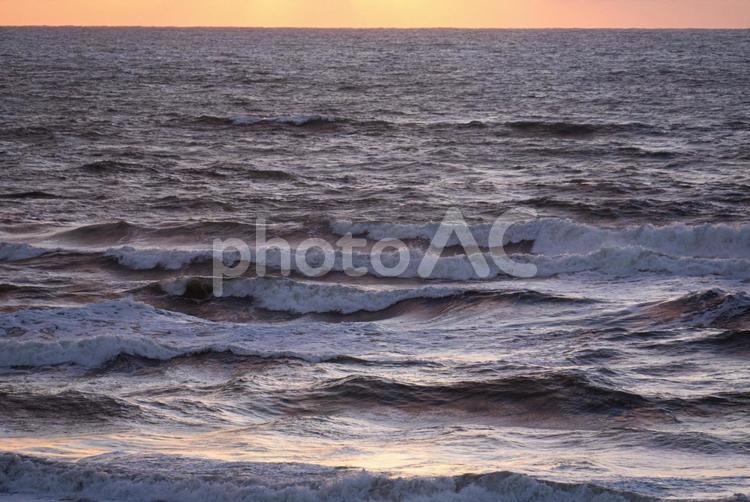 夏が終わる頃の海 海,夕暮れ,波の写真素材