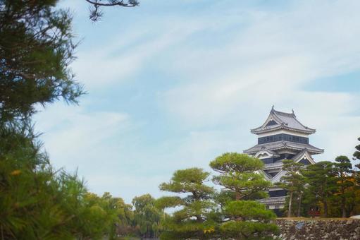 松本城 国宝,松本城,城の写真素材