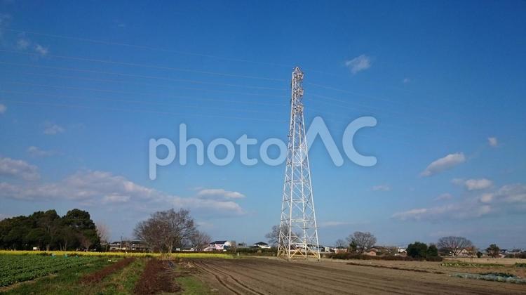冬の青空と鉄塔 青空,鉄塔,冬の写真素材