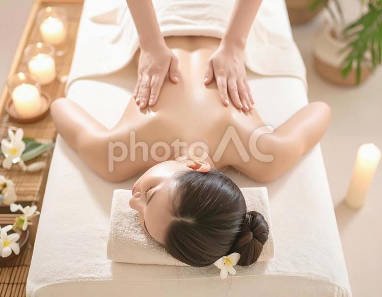 エステ中の女性 女性,エステ,美容の写真素材