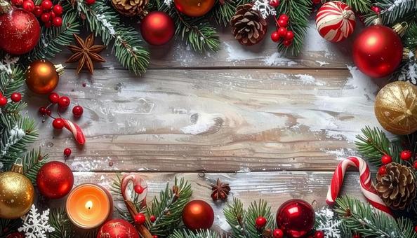 クリスマス フレーム 白木の木目背景 クリスマス フレーム 白木の木目背景の写真