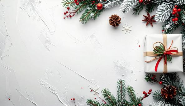 クリスマスをイメージした白背景 クリスマスをイメージした白背景の写真