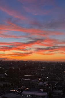 夏の夕焼け空 夏の夕焼け空の写真