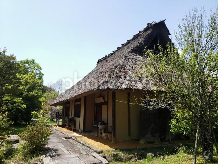 かやぶき屋根の家 家屋,家,風情の写真素材