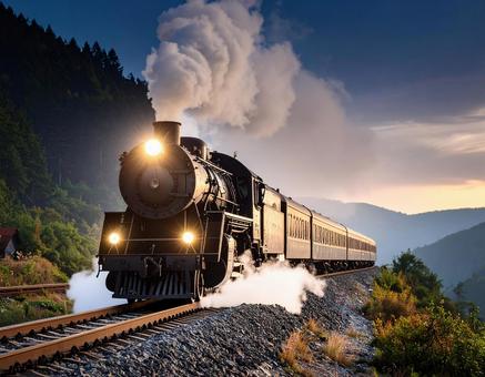 蒸気機関車の写真