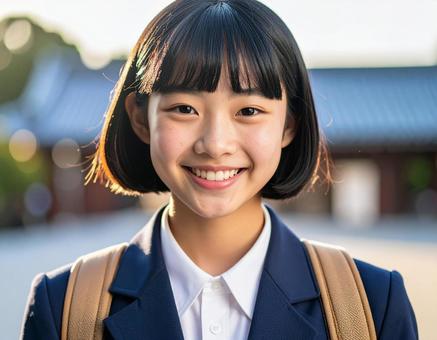 微笑む少女の写真