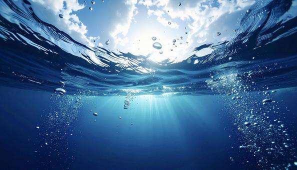水中から見た青空 水中から見た青空の写真