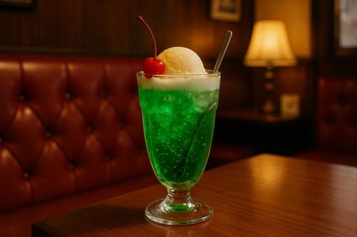 喫茶店のクリームソーダ 喫茶店のクリームソーダの写真