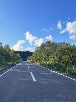 北海道の道路(小平町)02 北海道の道路(小平町)02 道路,北海道,小平町の写真素材