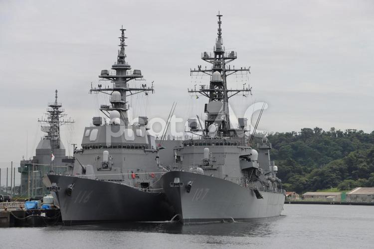 護衛艦てるづき＆護衛艦いかづち 海上自衛隊,自衛隊,護衛艦の写真素材