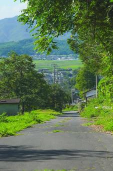 田舎の道 田舎の道 田舎,風景,夏の写真素材