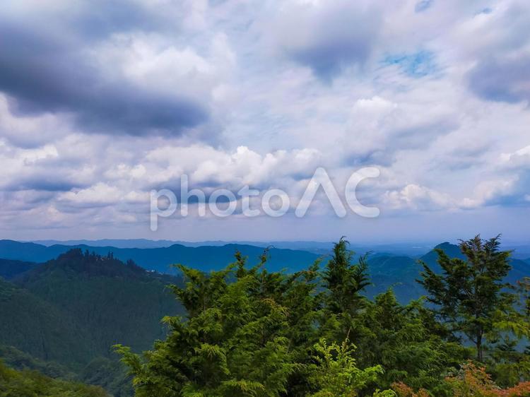 高岩山からの風景　自然　曇り空 風景,眺め,眺望の写真素材