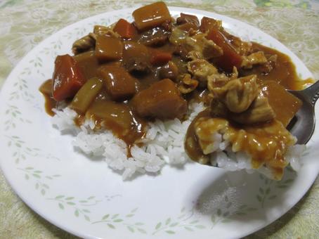 カレーライス カレーライス カレーライス,好物,美味しいの写真素材