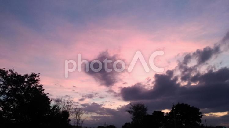 夕暮れ 夏,日暮れ,風景の写真素材