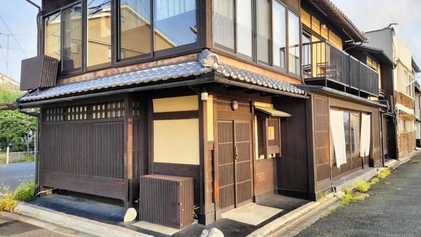 京都 町家 京都 町家 京都,町家,斜視図の写真素材