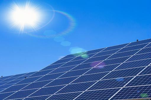 青空とソーラー発電システム 青空とソーラー発電システム 太陽光発電,ソーラーパネル,太陽光パネルの写真素材