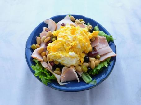 Ham, egg and bean salad, JPG Ham, egg and bean salad, JPG