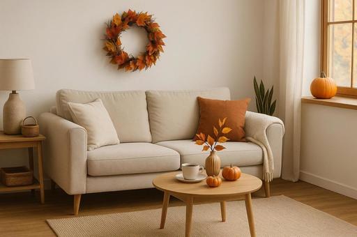 秋のインテリアとリビングの写真