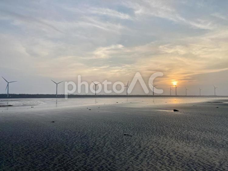 台湾（台中）高美湿地 台湾,高美湿地,台中の写真素材