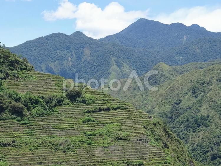 フィリピンのイフガオ州バナウエ町のバタッド・ライステラス（世界遺産） フィリピン,イフガオ,バナウエの写真素材