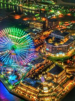 見下ろす夜景 見下ろす夜景の写真