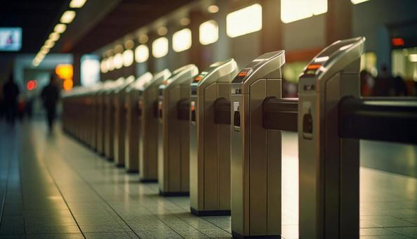駅の改札口 駅の改札口の写真