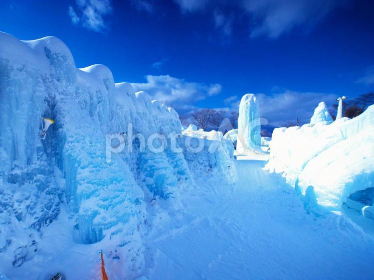 厳冬の支笏湖氷濤まつり 支笏湖氷濤まつり,屋外,白の写真素材