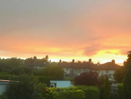 アイルランド、ダブリンの夕焼け アイルランド、ダブリンの夕焼けの写真