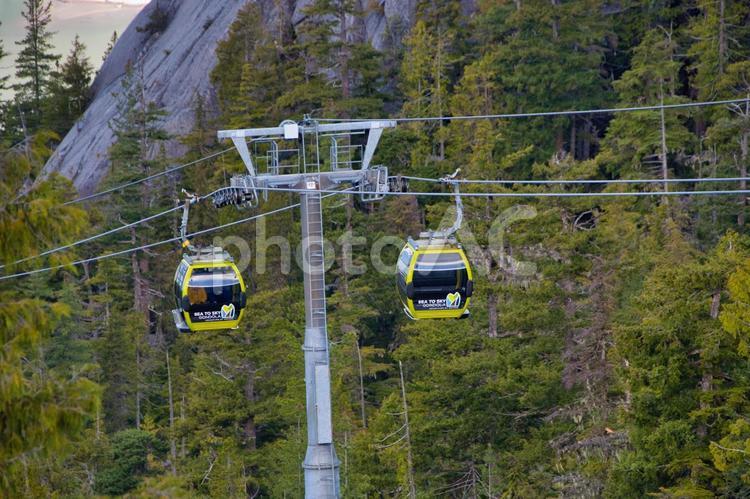 シ－トゥ－スカイゴンドラ　　　カナダ シ－トゥ－スカイゴンドラ,スクワミッシュ,ブリティッシュコロンビアの写真素材