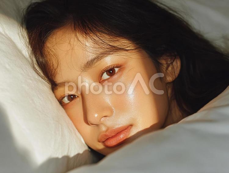 自然な美しさ、朝の女性 女性,アジア人,寝起きの写真素材