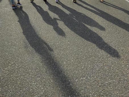 親子の影 親子の影の写真