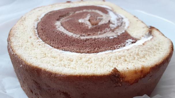 二重ロールケーキ・2 ロールケーキ,おやつ,ケーキの写真素材