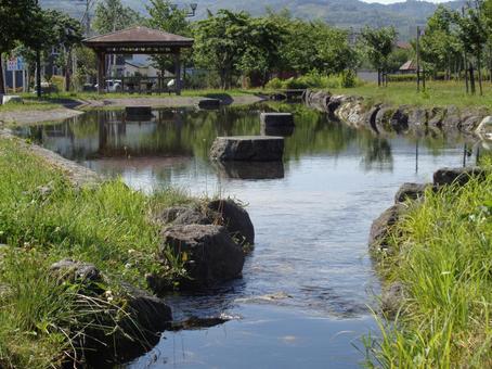 北海幹線用水路　遊緑公園 小川,公園,散歩の写真素材