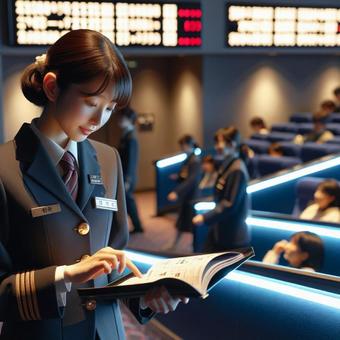 航空会社の女性職員 航空会社の女性職員の写真