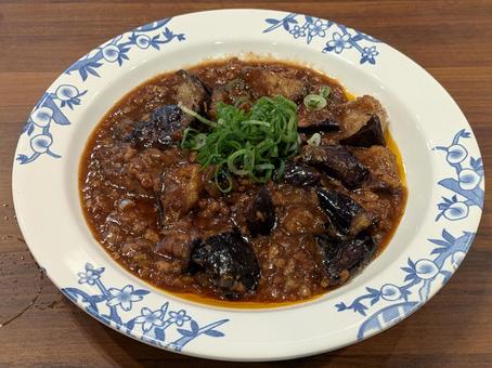 中華レストランの麻婆茄子 中華レストランの麻婆茄子 バーミヤン,バーミヤン市ケ尾店,中華料理店の写真素材