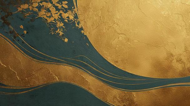 金と青の流線装飾 金と青の流線装飾の写真